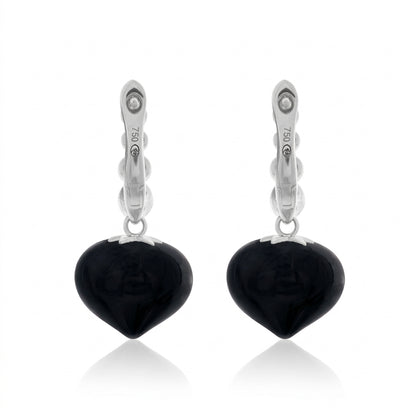 Magic Wish 18ct White Gold, Diamond & Onyx Short Drop Earrings