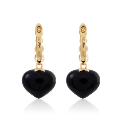 Magic Wish 18ct Yellow Gold, Diamond & Onyx Short Drop Earrings