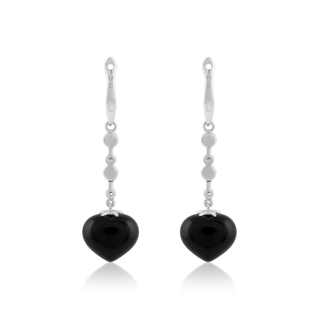 Magic Wish 18ct White Gold, Diamond & Onyx Medium Drop Earrings