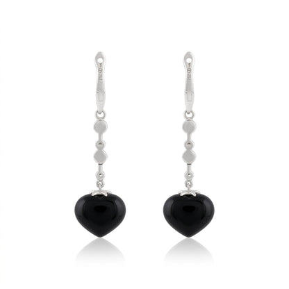 Magic Wish 18ct White Gold, Diamond & Onyx Medium Drop Earrings