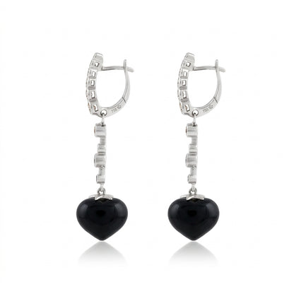 Magic Wish 18ct White Gold, Diamond & Onyx Medium Drop Earrings