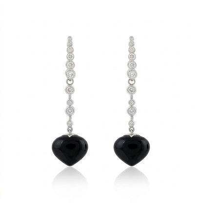 Magic Wish 18ct White Gold, Diamond & Onyx Medium Drop Earrings