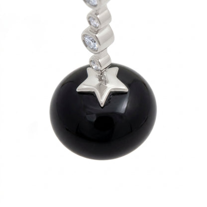 Magic Wish 18ct White Gold, Diamond & Onyx Long Drop Earrings