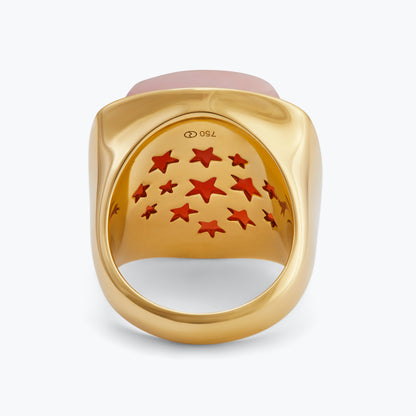 Magic Wish 18ct Yellow Gold, Orange Sapphire & Pink Opal Ring