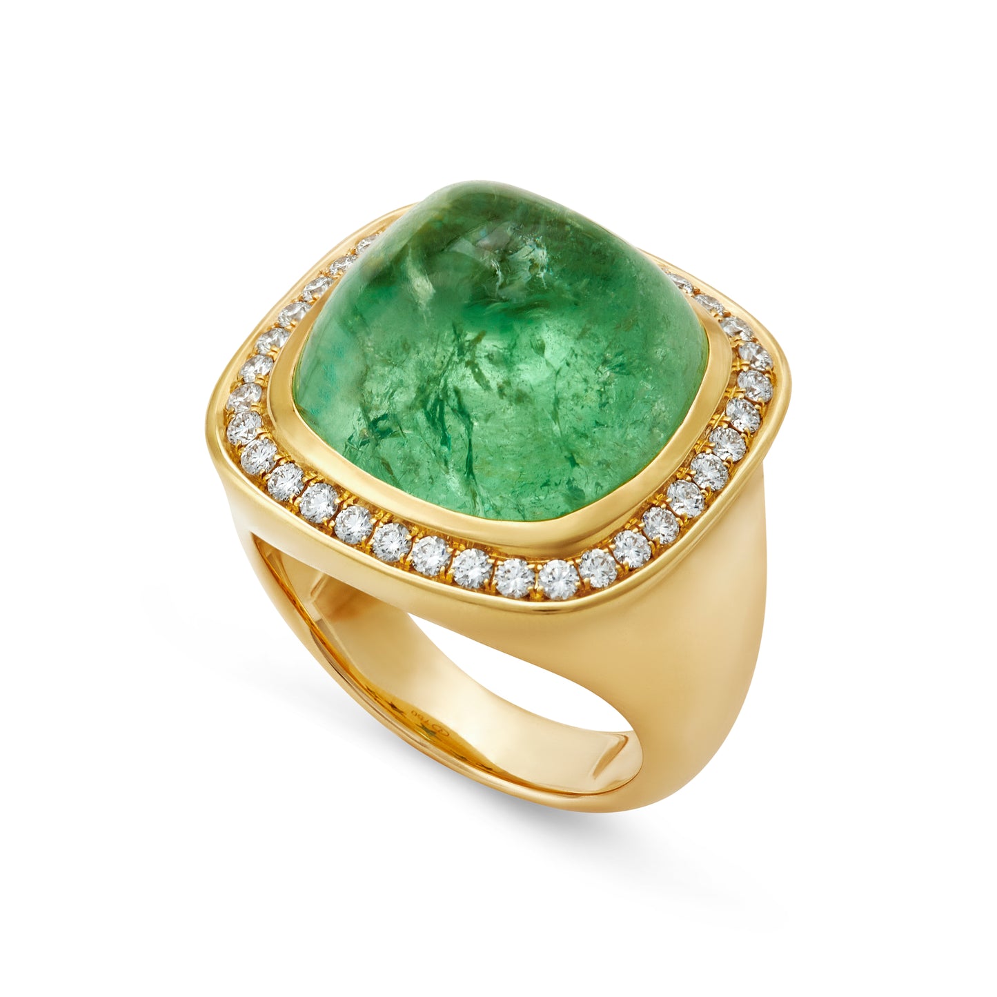 Magic Wish 18ct Yellow Gold, Diamonds & Mint Green Tzavorite Garnet Ring