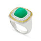 Sweet Aura 18ct White Gold, Chrysoprase, Diamond & Yellow Sapphire Ring
