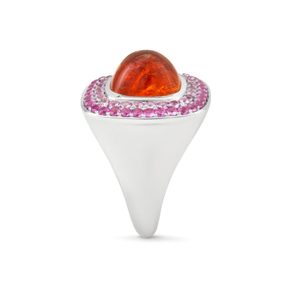 Sweet Aura 18ct White Gold, Orange Garnet, Light Pink & Pink Sapphire Ring