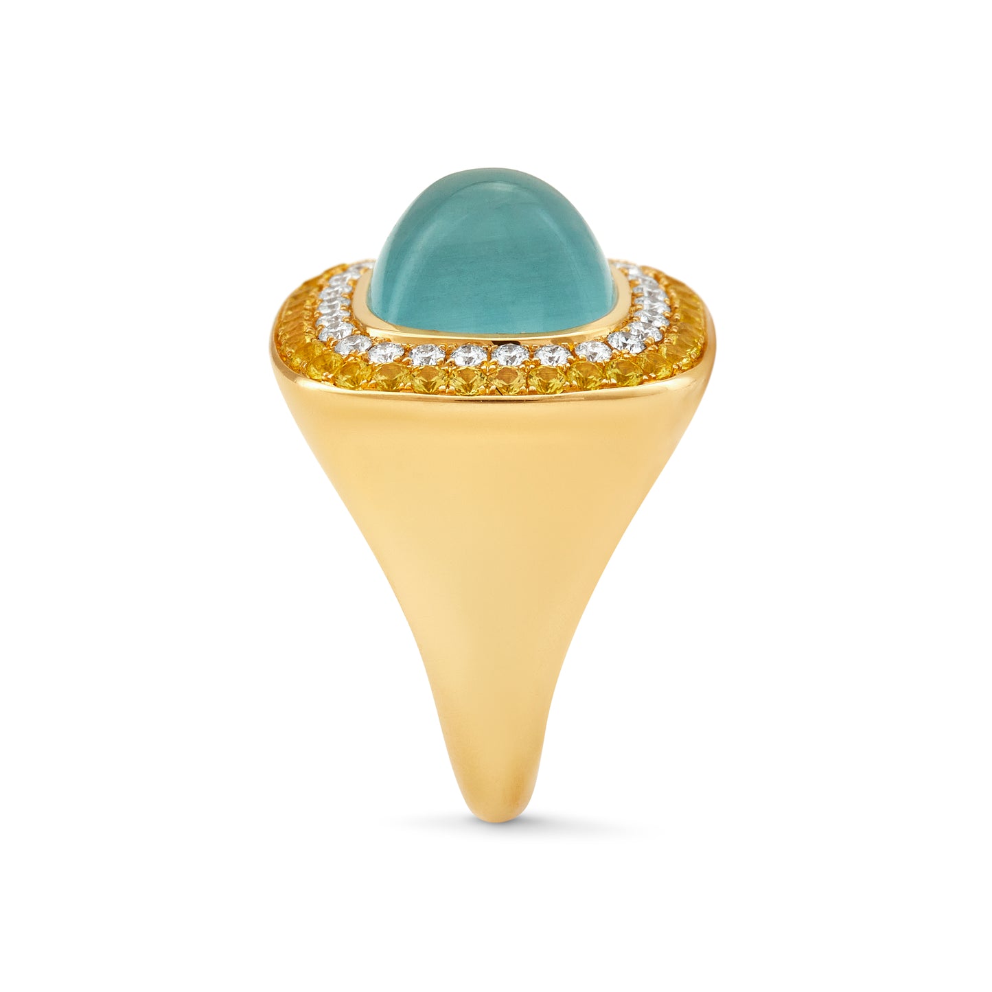 Sweet Aura 18ct Yellow Gold, Aquamarine, Diamond & Yellow Sapphire Ring