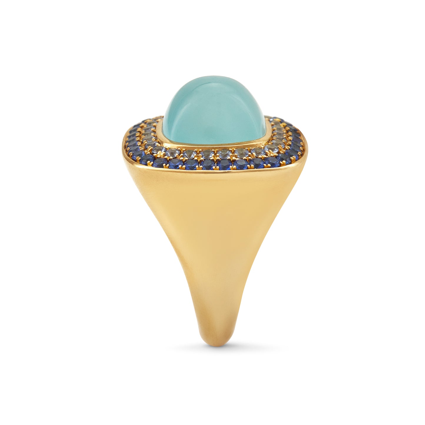 Sweet Aura 18ct Yellow Gold, Aquamarine, Light Blue & Cornflower Blue Sapphire Ring