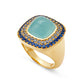 Sweet Aura 18ct Yellow Gold, Aquamarine, Light Blue & Cornflower Blue Sapphire Ring