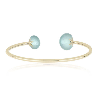 Magic Wish 14ct Yellow Gold Aquamarine Bangle