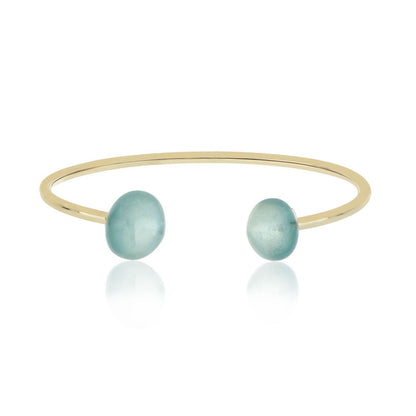 Magic Wish 14ct Yellow Gold Aquamarine Bangle