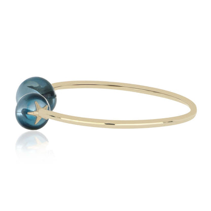 Magic Wish 14ct Yellow Gold London Blue Topaz Bangle