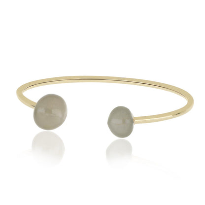 Magic Wish 14ct Yellow Gold Grey Moonstone Bangle