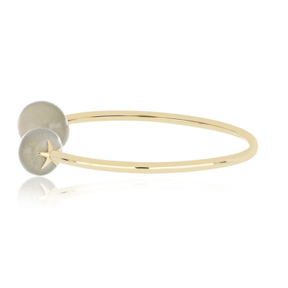 Magic Wish 14ct Yellow Gold Grey Moonstone Bangle