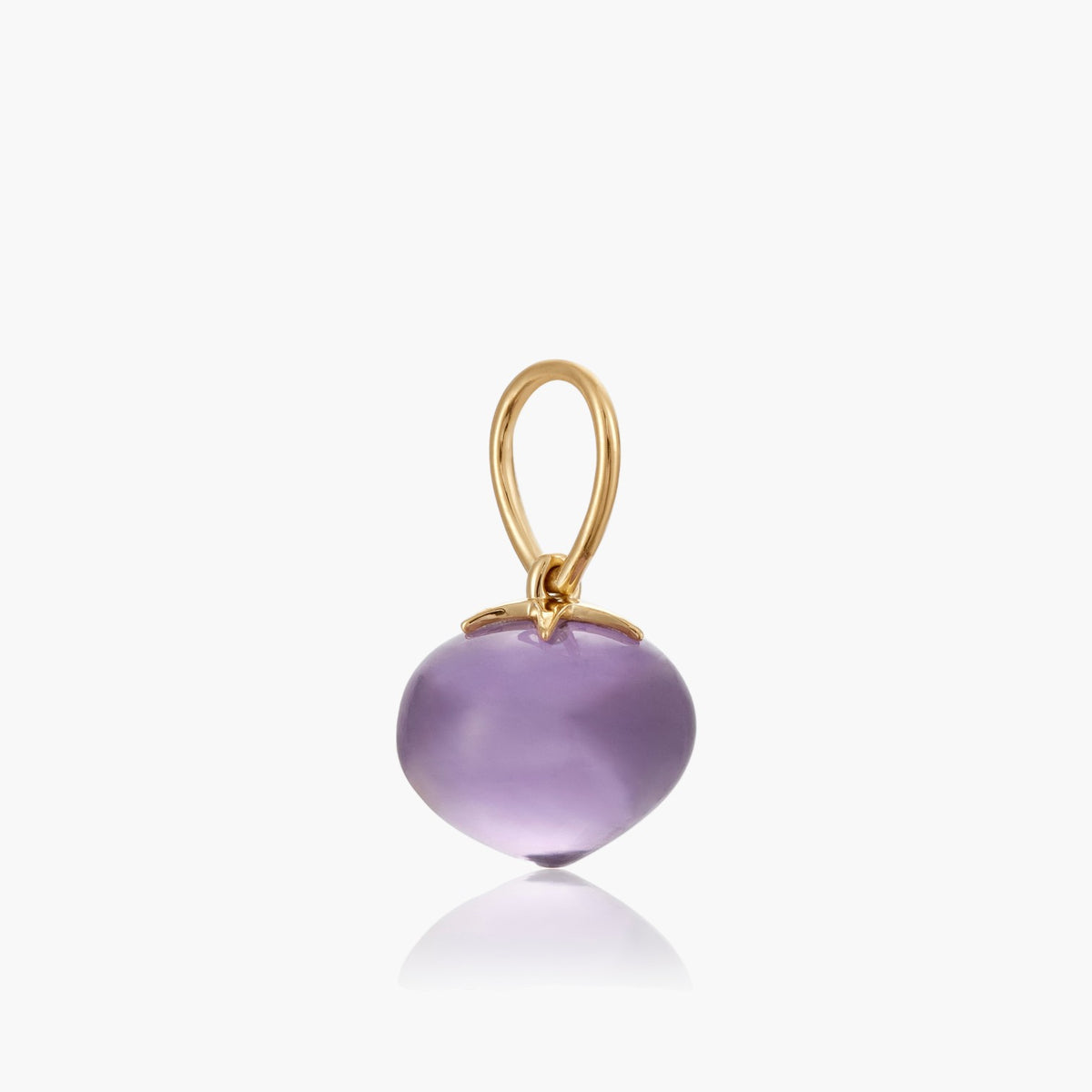 Amethyst Soul Drop pendants in 14ct yellow gold, Small