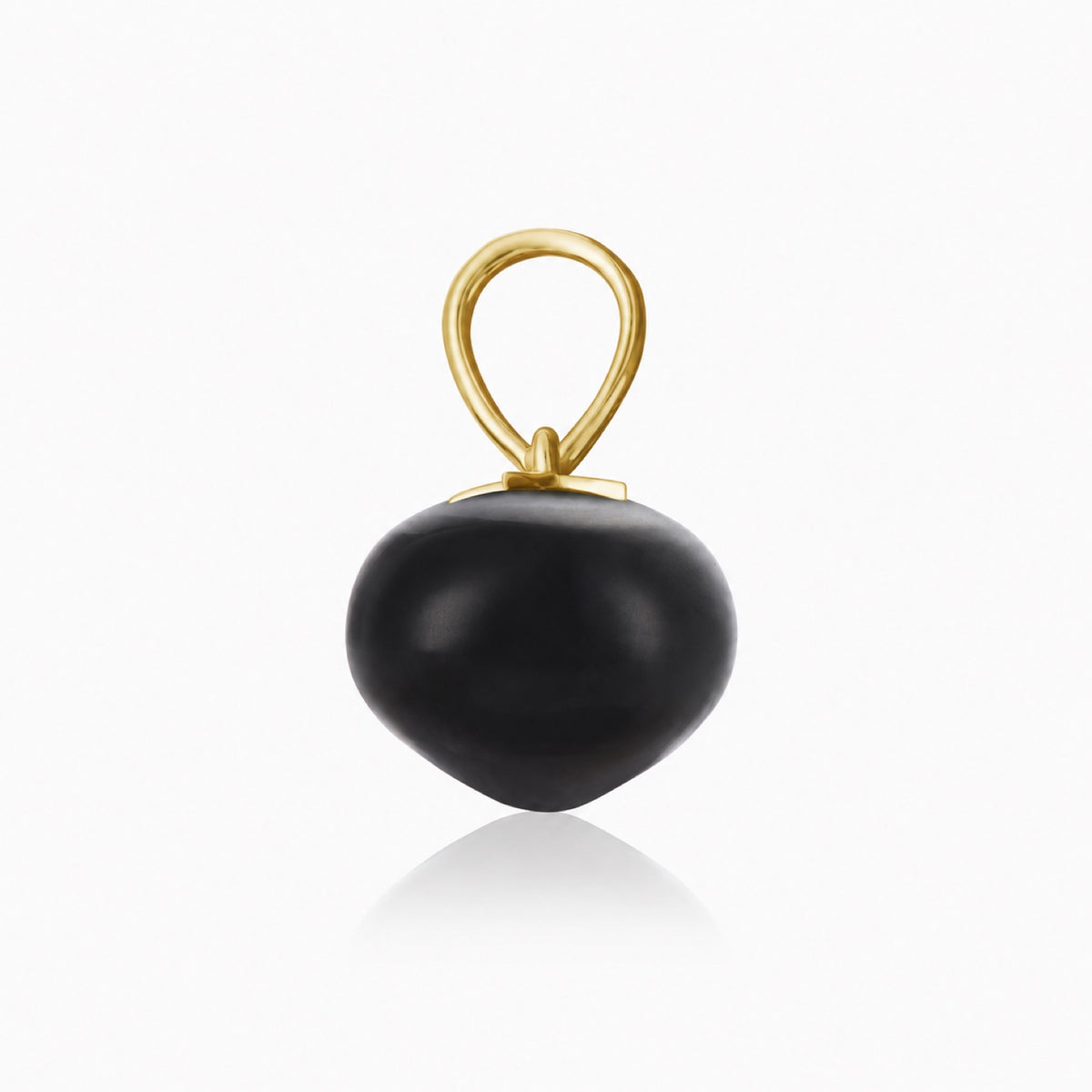 Black Onyx Soul Drop pendants in 14ct yellow gold, Large