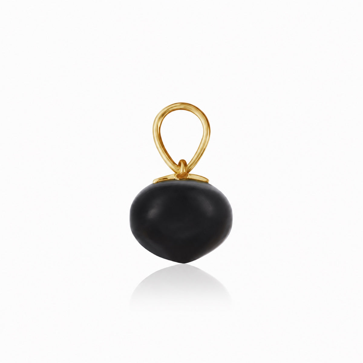 Black Onyx Soul Drop pendants in 14ct yellow gold, Medium