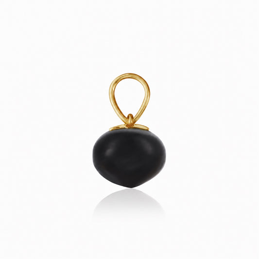 Black Onyx Soul Drop pendants in 14ct yellow gold, Medium