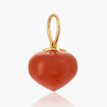 Carnelian Soul Drop pendants in 14ct yellow gold, Large