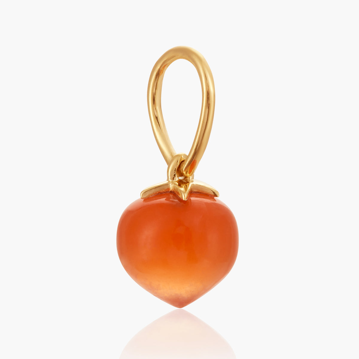 Carnelian Soul Drop pendants in 14ct yellow gold, Small