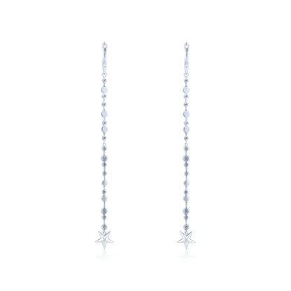Guiding Star 18ct White Gold & Diamond Extra Long Drop Earrings