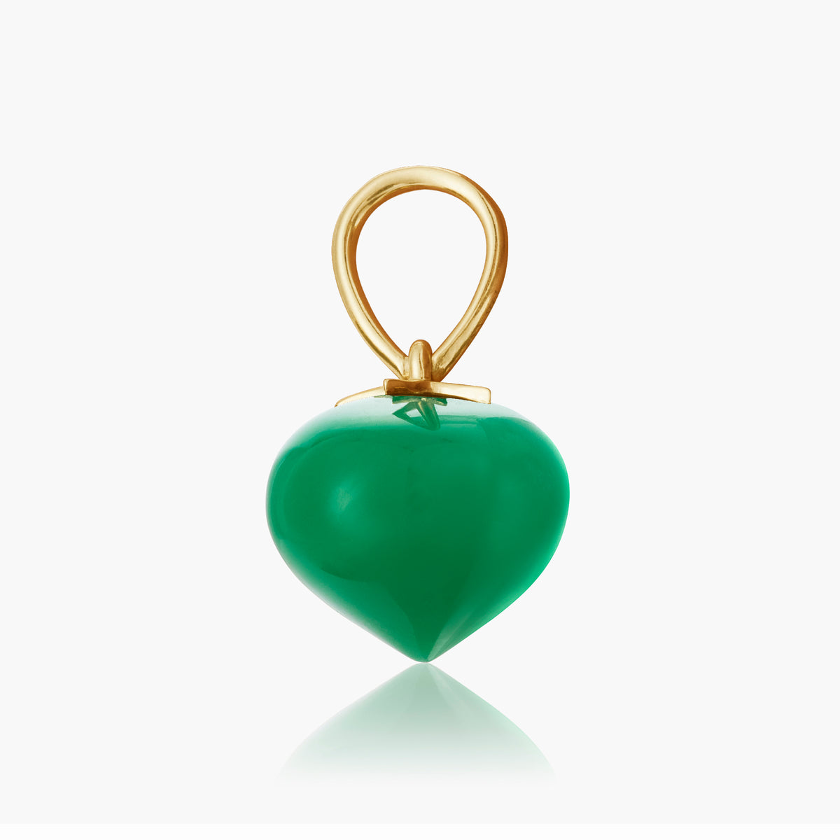 Chrysoprase Soul Drop pendants in 14ct yellow gold, Large