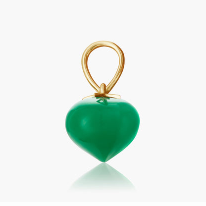 Chrysoprase Soul Drop pendants in 14ct yellow gold, Large