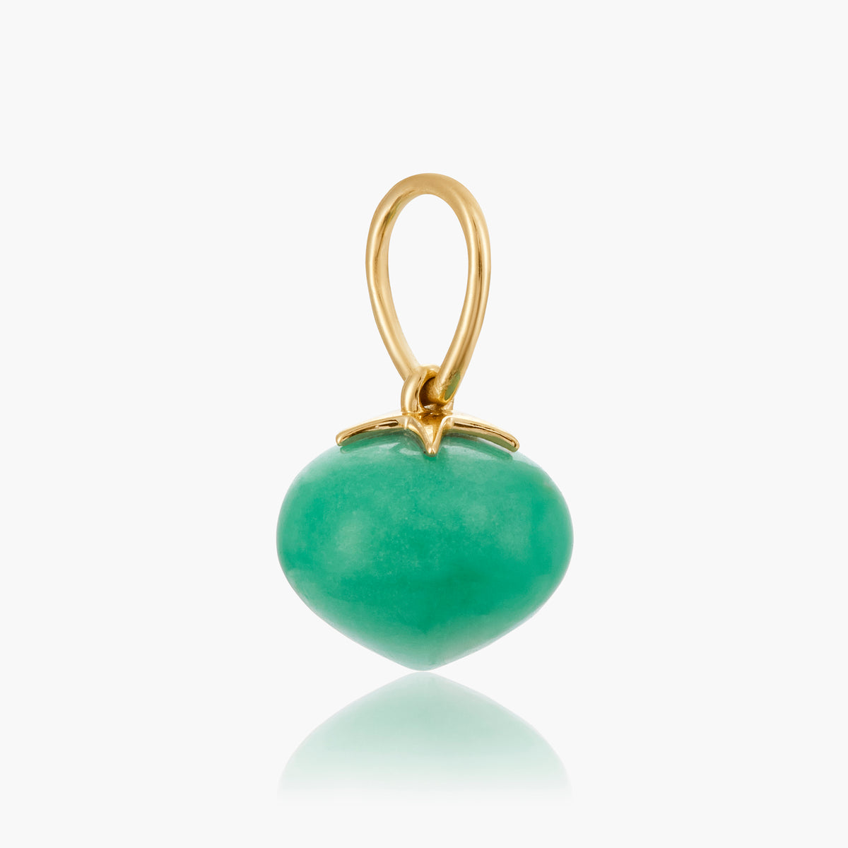 Chrysoprase Soul Drop pendant in 14ct yellow gold, Medium