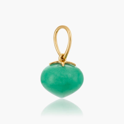 Chrysoprase Soul Drop pendant in 14ct yellow gold, Medium