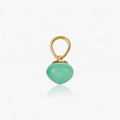 Chrysoprase Soul Drop pendants in 14ct yellow gold, Small