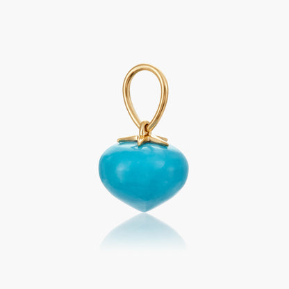 Turquoise Soul Drop pendant in 14ct yellow gold, Medium