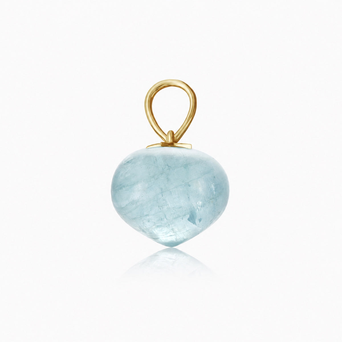 Aquamarine Soul Drop pendant in 14ct yellow gold, Medium