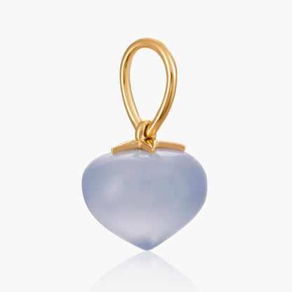 Blue Chalcedony Soul Drop pendant in 14ct yellow gold, Medium