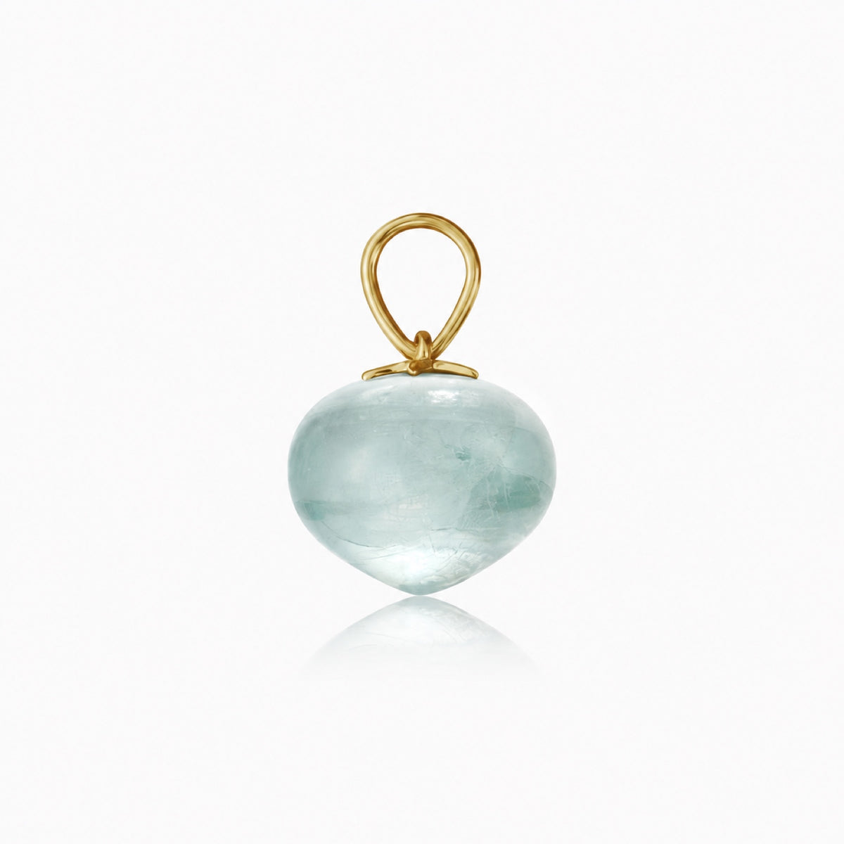 Aquamarine Soul Drop pendant in 14ct yellow gold, Small
