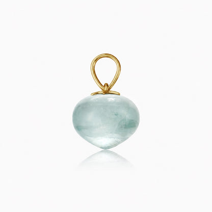 Aquamarine Soul Drop pendant in 14ct yellow gold, Small