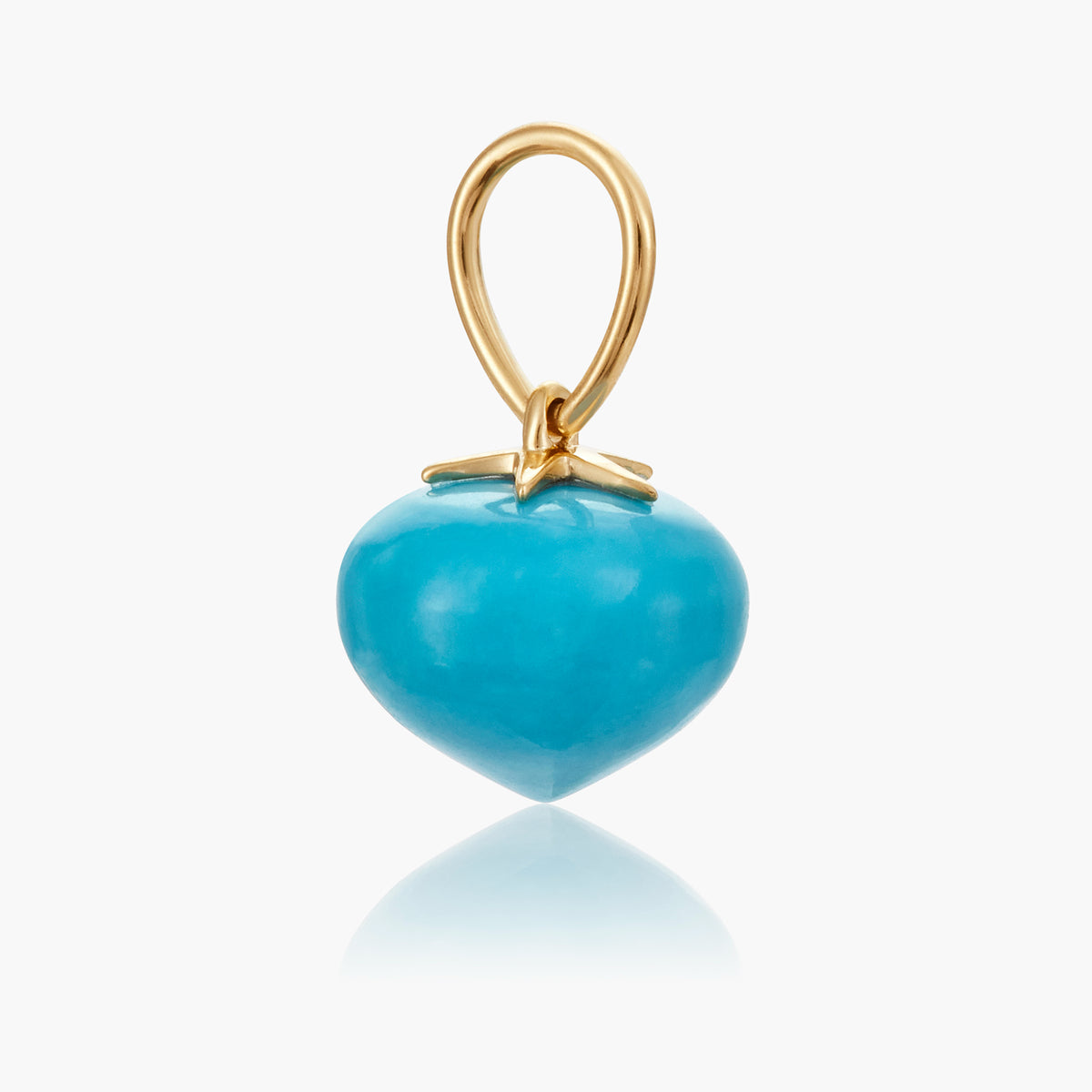 Turquoise Soul Drop pendant in 14ct yellow gold, Large