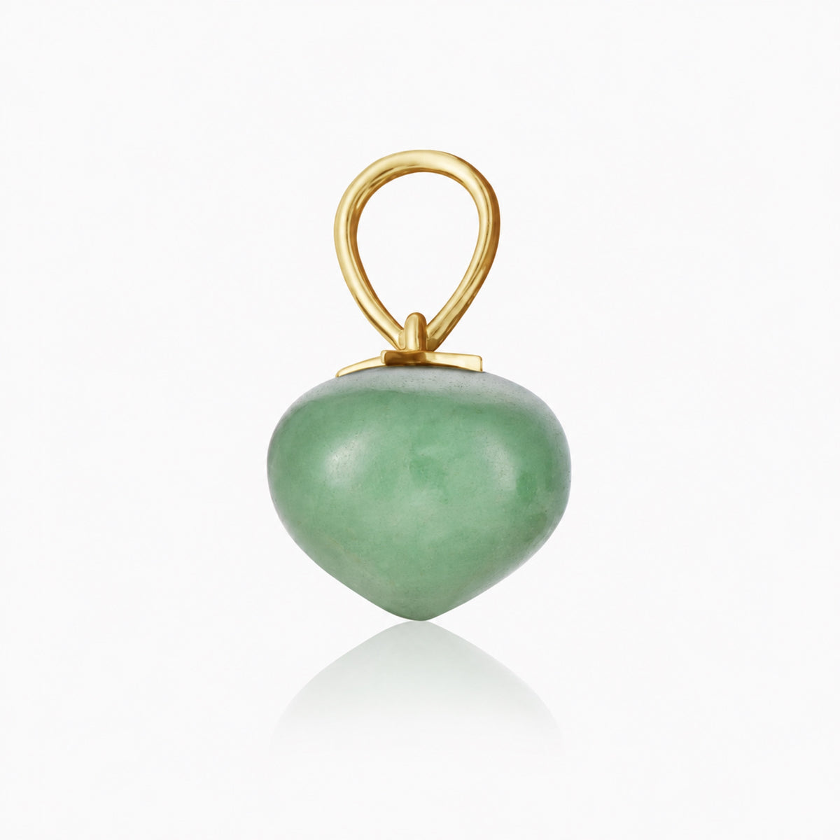 Green Aventurine Soul Drop pendants in 14ct yellow gold, Large