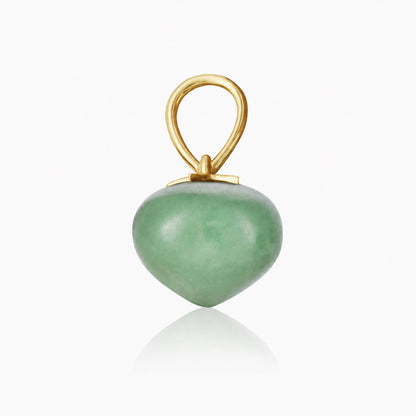 Green Aventurine Soul Drop pendants in 14ct yellow gold, Large