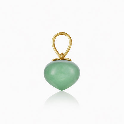 Green Aventurine Soul Drop pendants in 14ct yellow gold, Medium