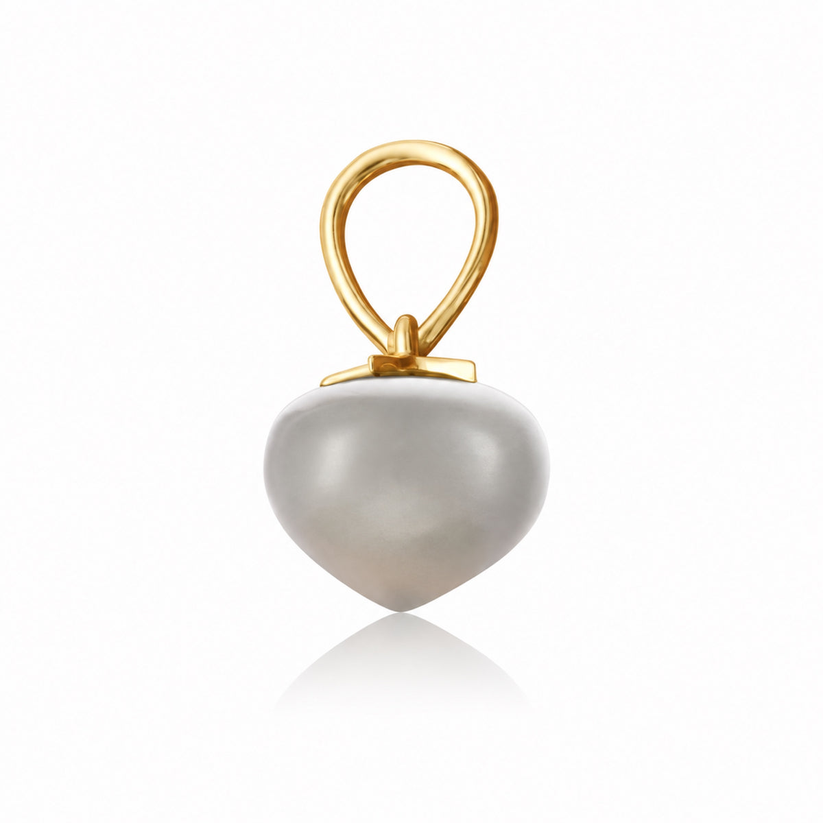 Grey Moonstone Soul Drop pendants in 14ct yellow gold, Large