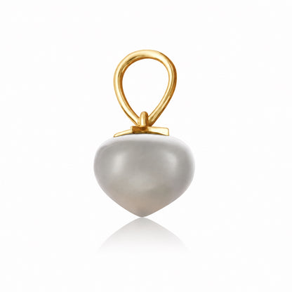 Grey Moonstone Soul Drop pendants in 14ct yellow gold, Large