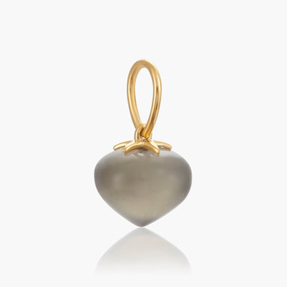 Grey Moonstone Soul Drop pendants in 14ct yellow gold, Medium