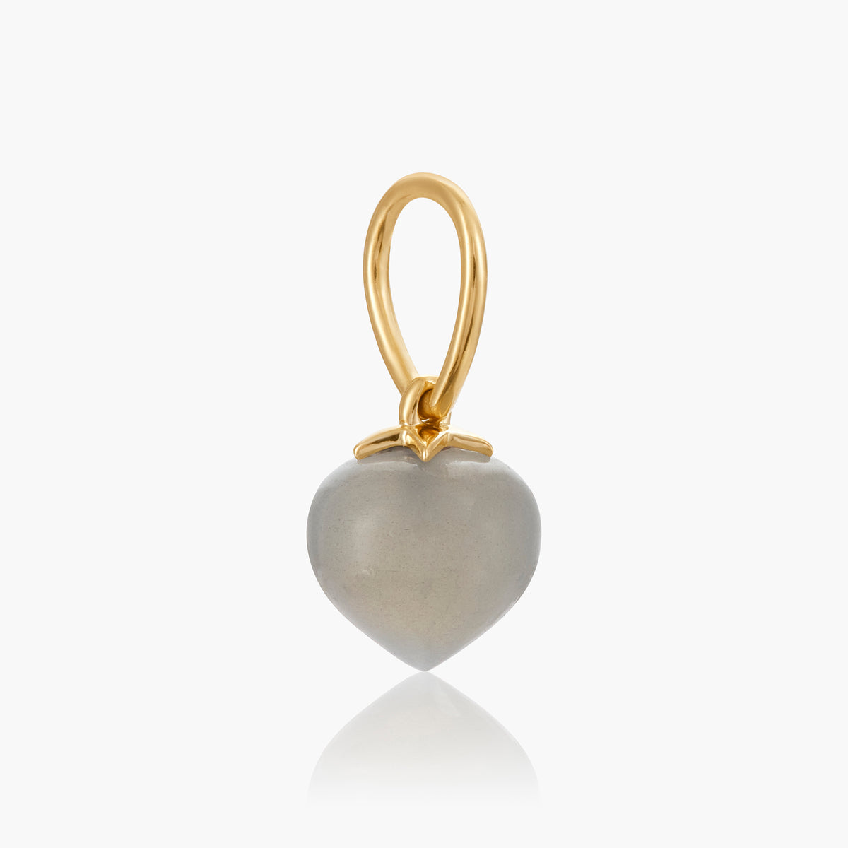 Grey Moonstone Soul Drop pendants in 14ct yellow gold, Small