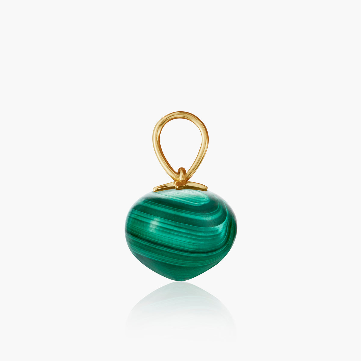 Malachite Soul Drop pendants in 14ct yellow gold, Medium