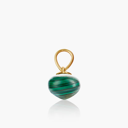 Malachite Soul Drop pendants in 14ct yellow gold, Small