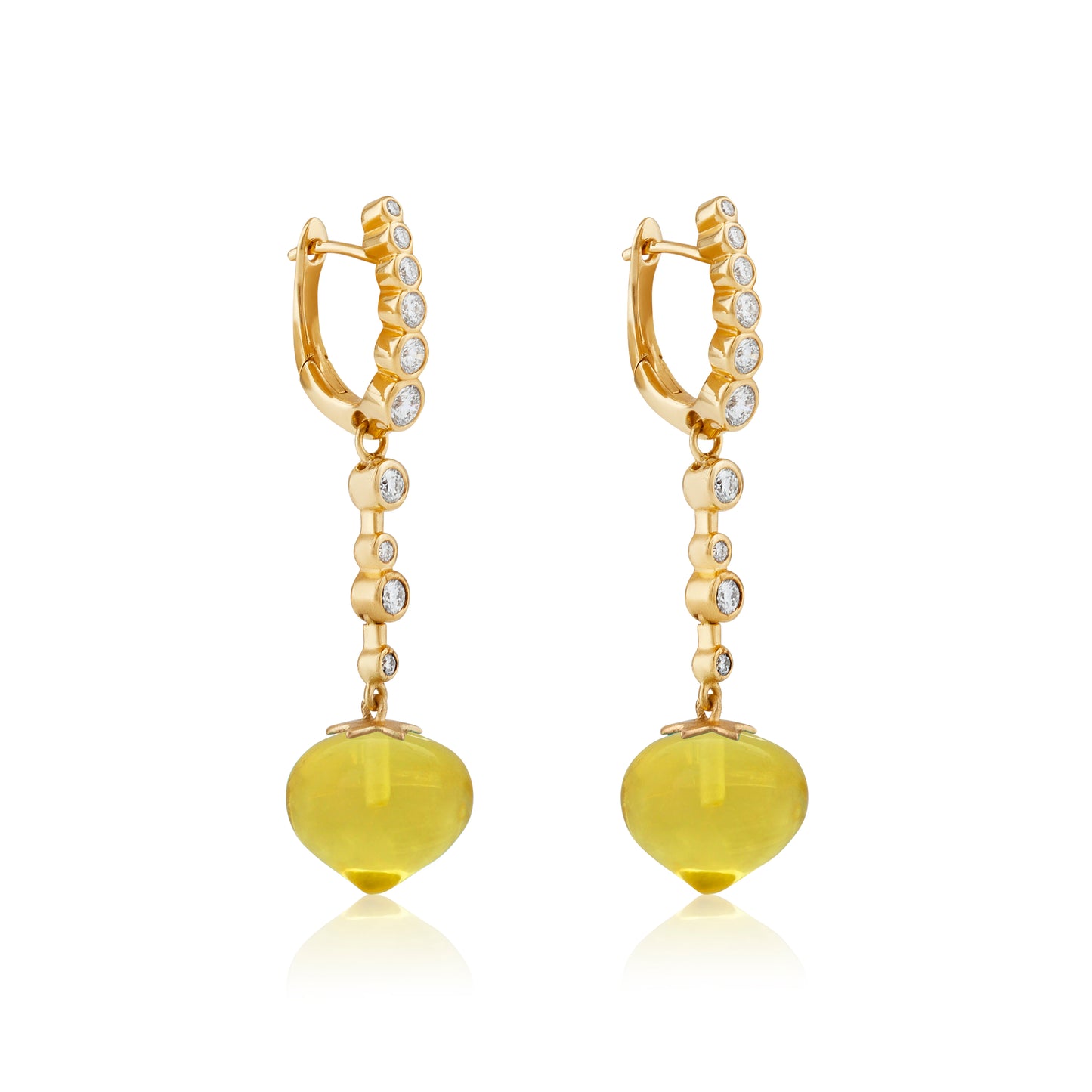 Magic Wish 18ct Yellow Gold, Diamond & Heliodor Medium Drop Earrings