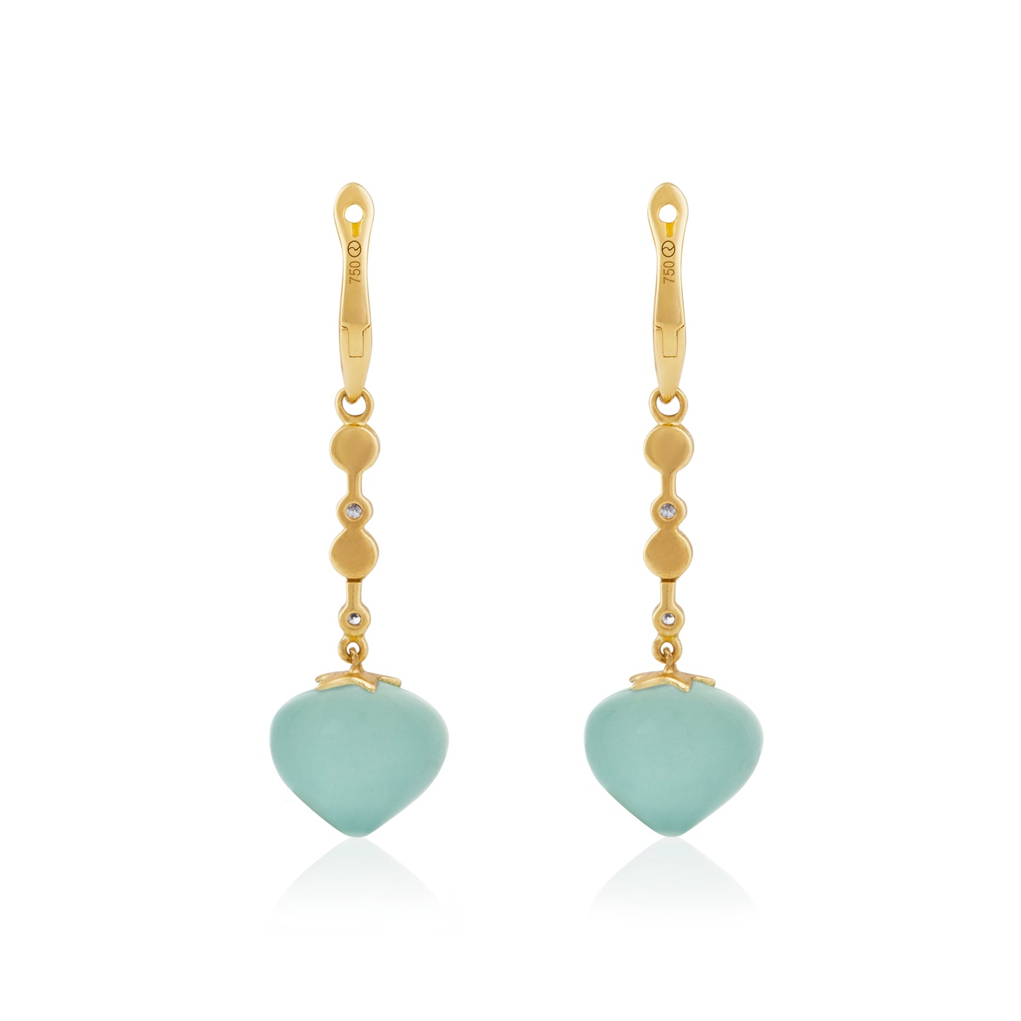 Magic Wish 18ct Yellow Gold, Diamond & Aquamarine Medium Drop Earrings