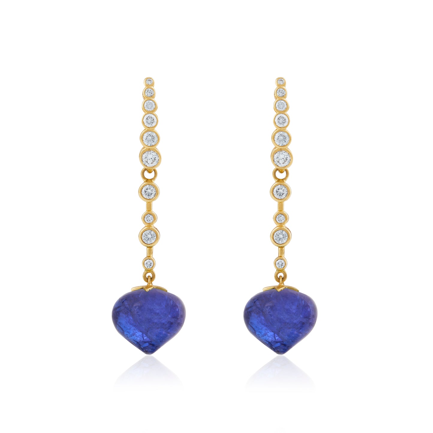 Magic Wish 18ct Yellow Gold, Diamond & Tanzanite Medium Drop Earrings