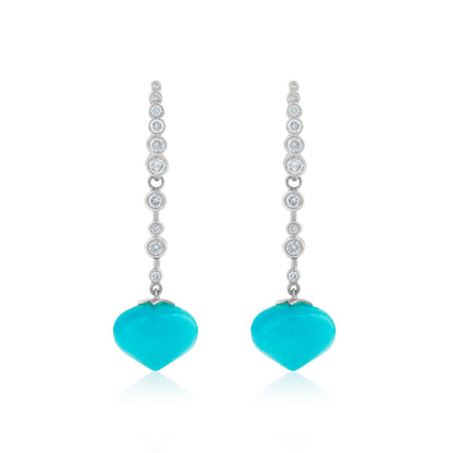 Magic Wish 18ct White Gold, Diamond & Amazonite Medium Drop Earrings